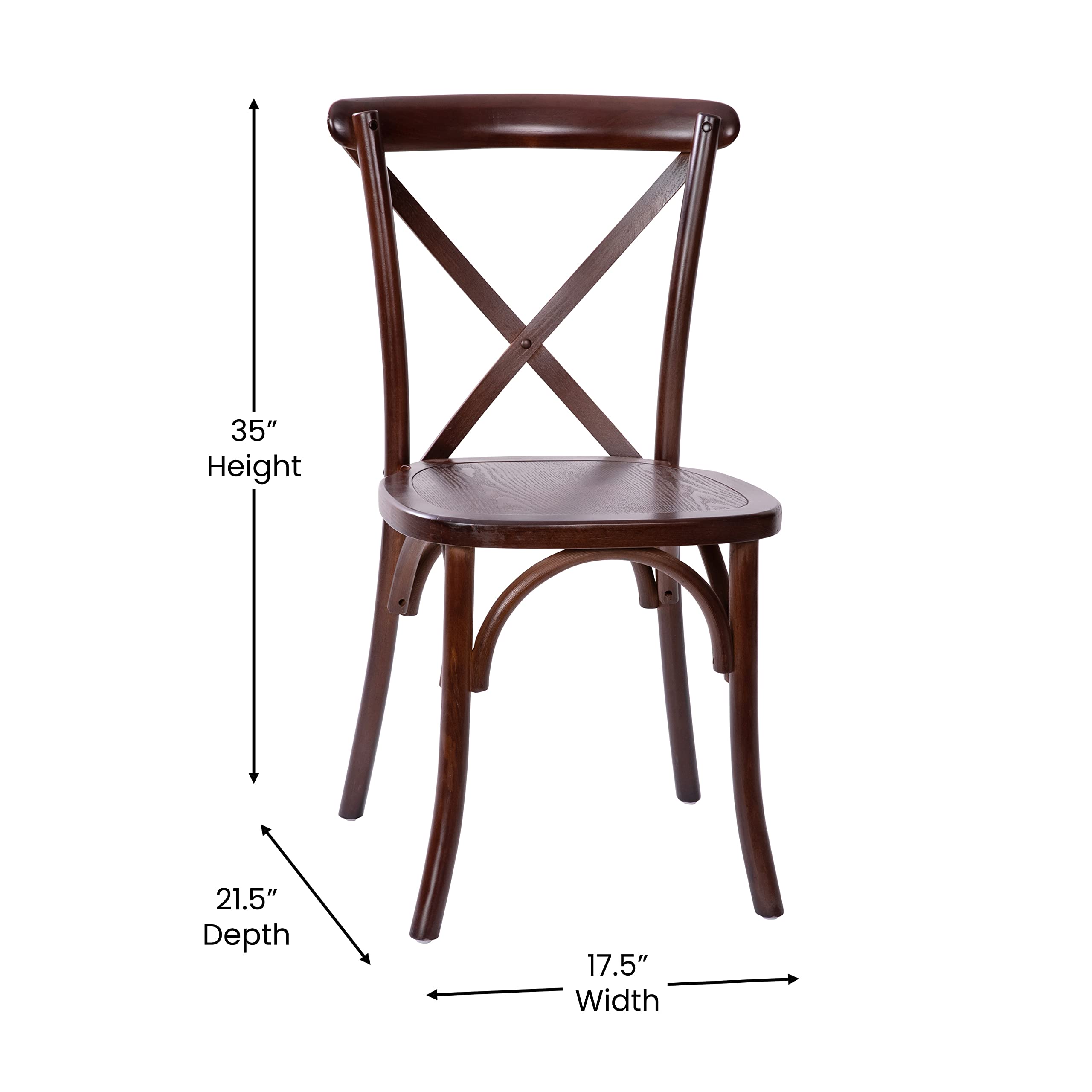Flash Furniture Advantage Walnut X-Back Chair