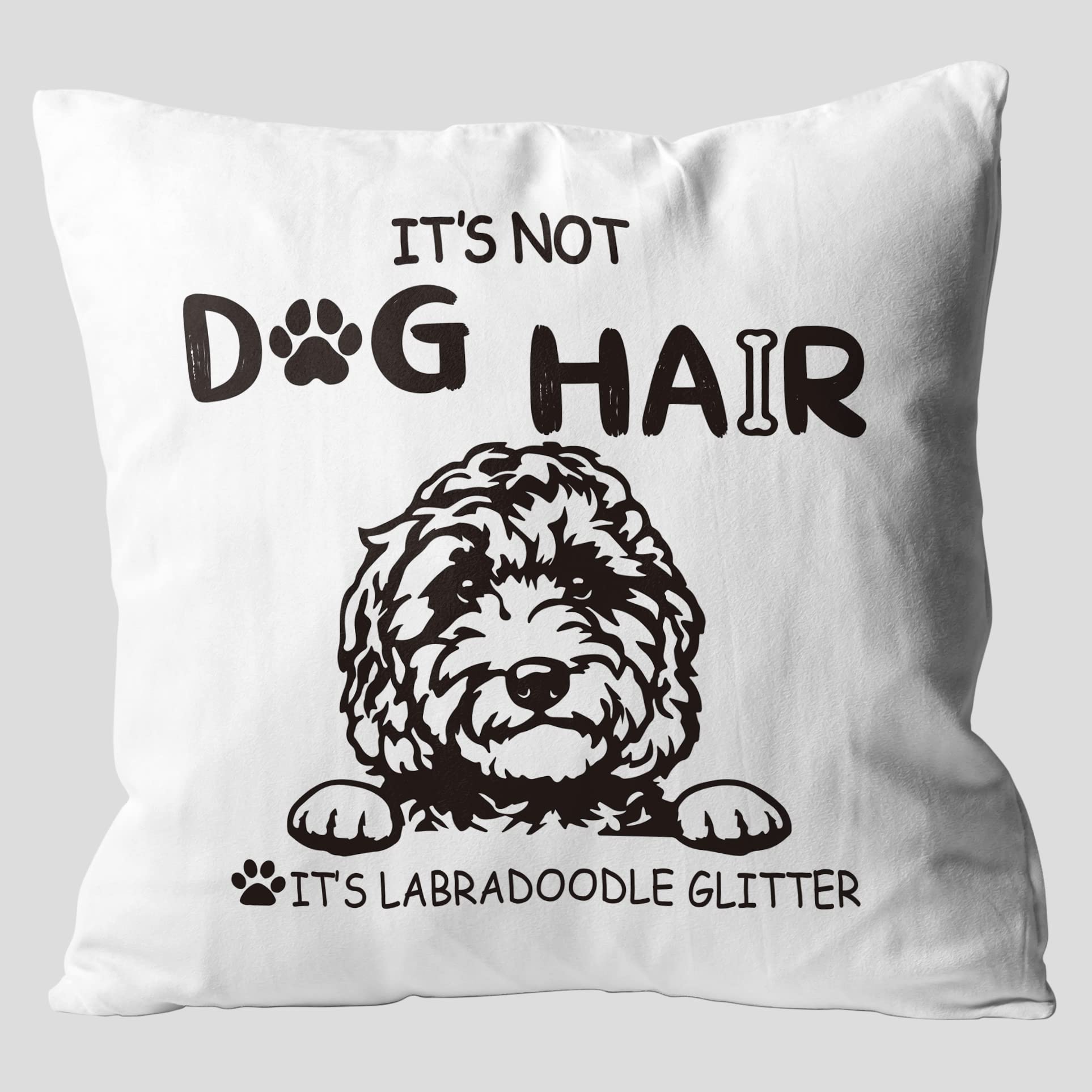 Grace Yonks Its Not Dog Hair Its Labradoodle Glitter Throw Pillow Covers, Painting Labradoodle Gifts For Dog Lover,18 X 18 Inch