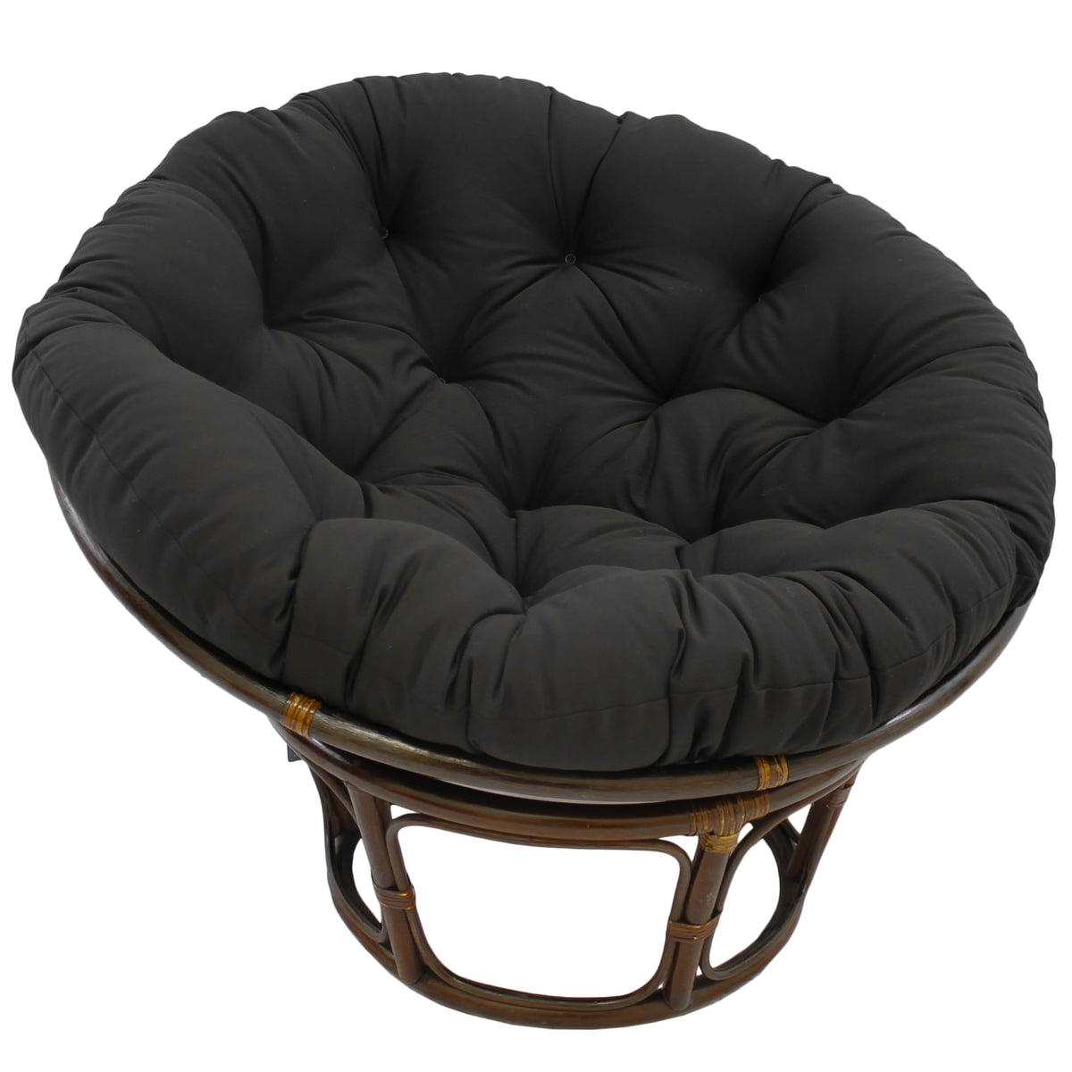 Blazing Needles Twill Papasan Cushion, 48&quot; X 6&quot; X 48&quot;, Black
