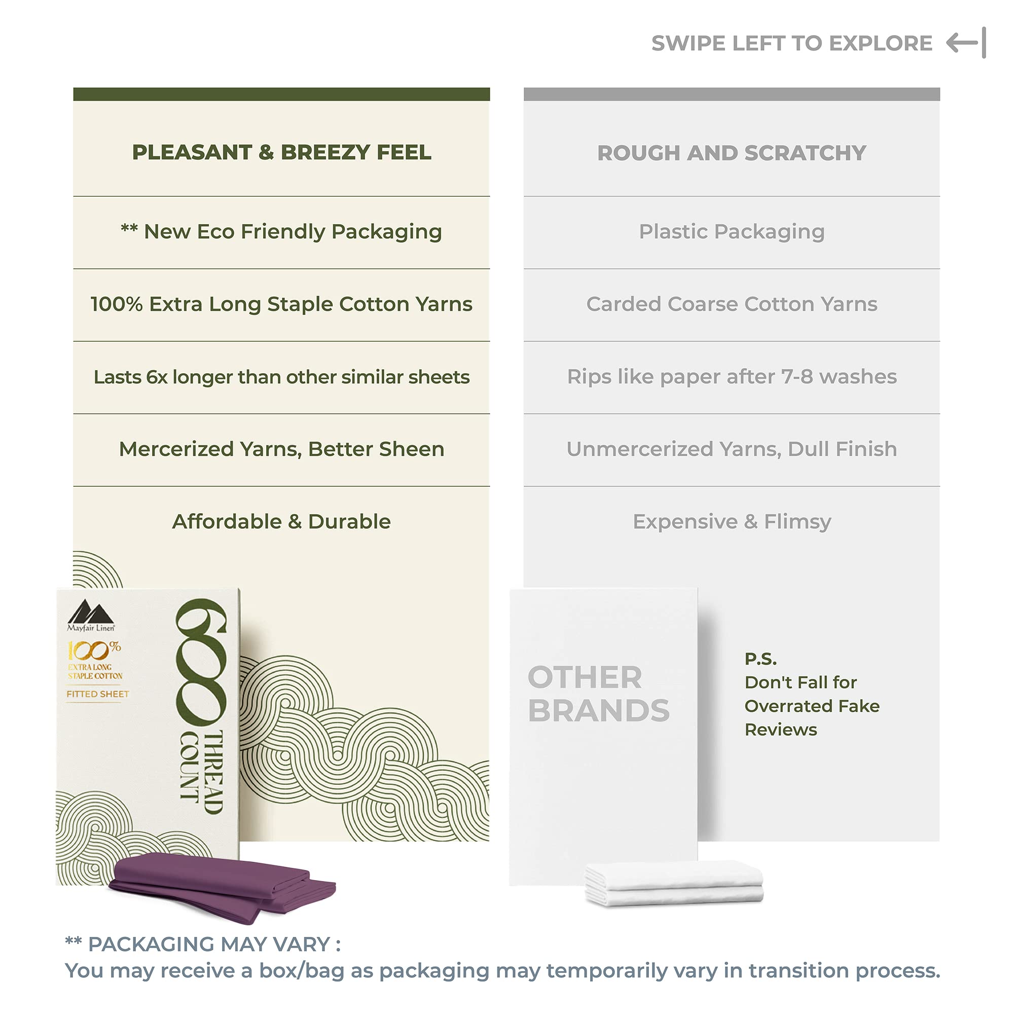 Mayfair Linen 100% Egyptian Cotton California King Fitted Sheet Only - 600 Thread Count Cal King Sheets Deep Pocket Fitted, Cool Sateen No Pop-Off Elastic Bottom Sheet, Fits Mattress Upto 18' - Plum