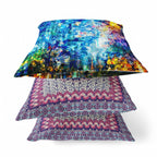 HomeRoots Light Green Grey 20' Bright Blue Yellow Springtime Zippered Suede Throw Pillow