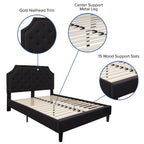 Flash Furniture Upholstered Platform Bed/Mattress Set, Full, Black