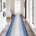 Lahome Ombre 2.5x12 Runners for Hallways Non Slip, Washable Long Hallway Runner Rug 12 ft Ultra-Thin, Modern Print Indoor Blue H
