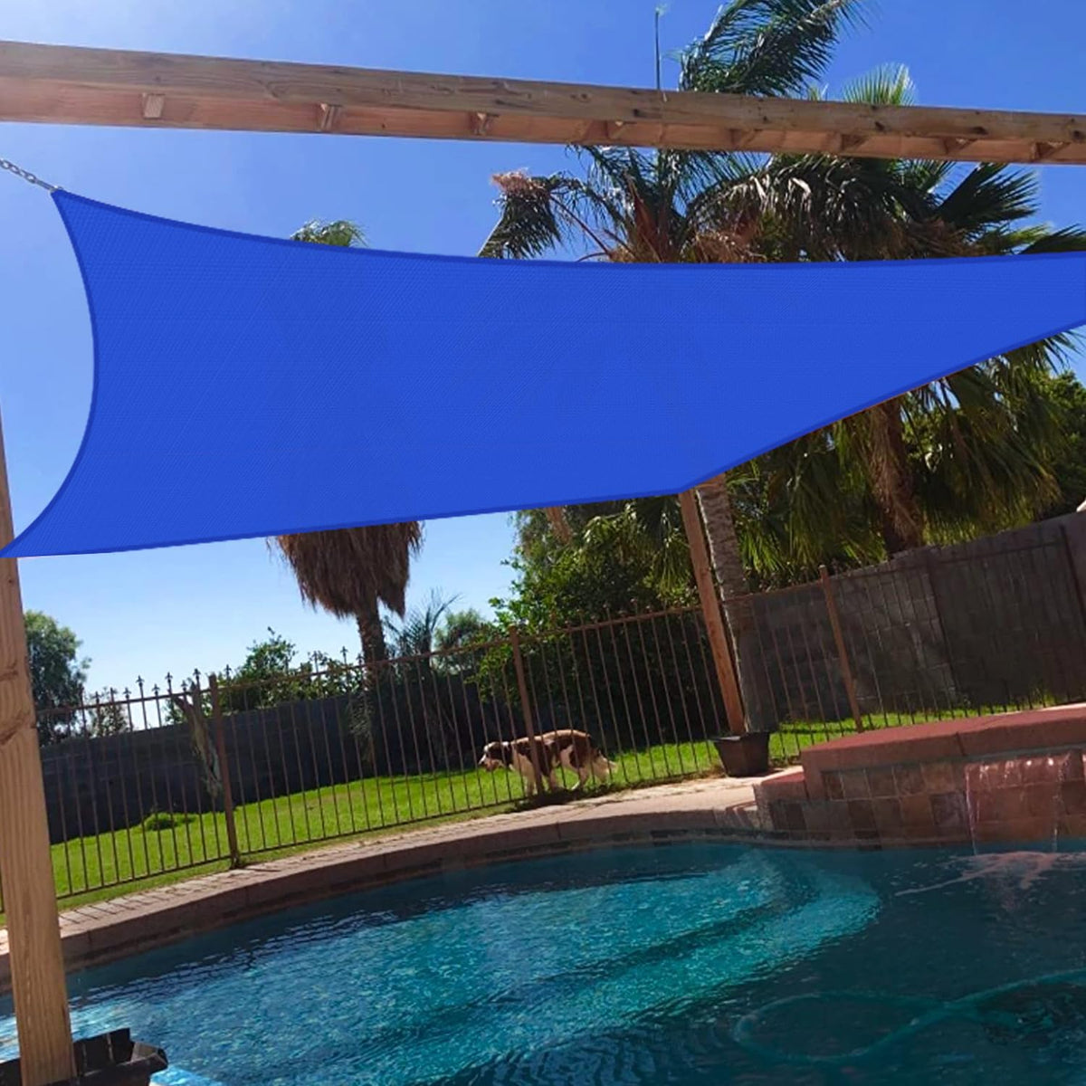 Windscreen4Less 8' X 8' Sun Shade Sail Rectangle Outdoor Canopy Cover Uv Block For Backyard Porch Pergola Deck Garden Patio (Blu