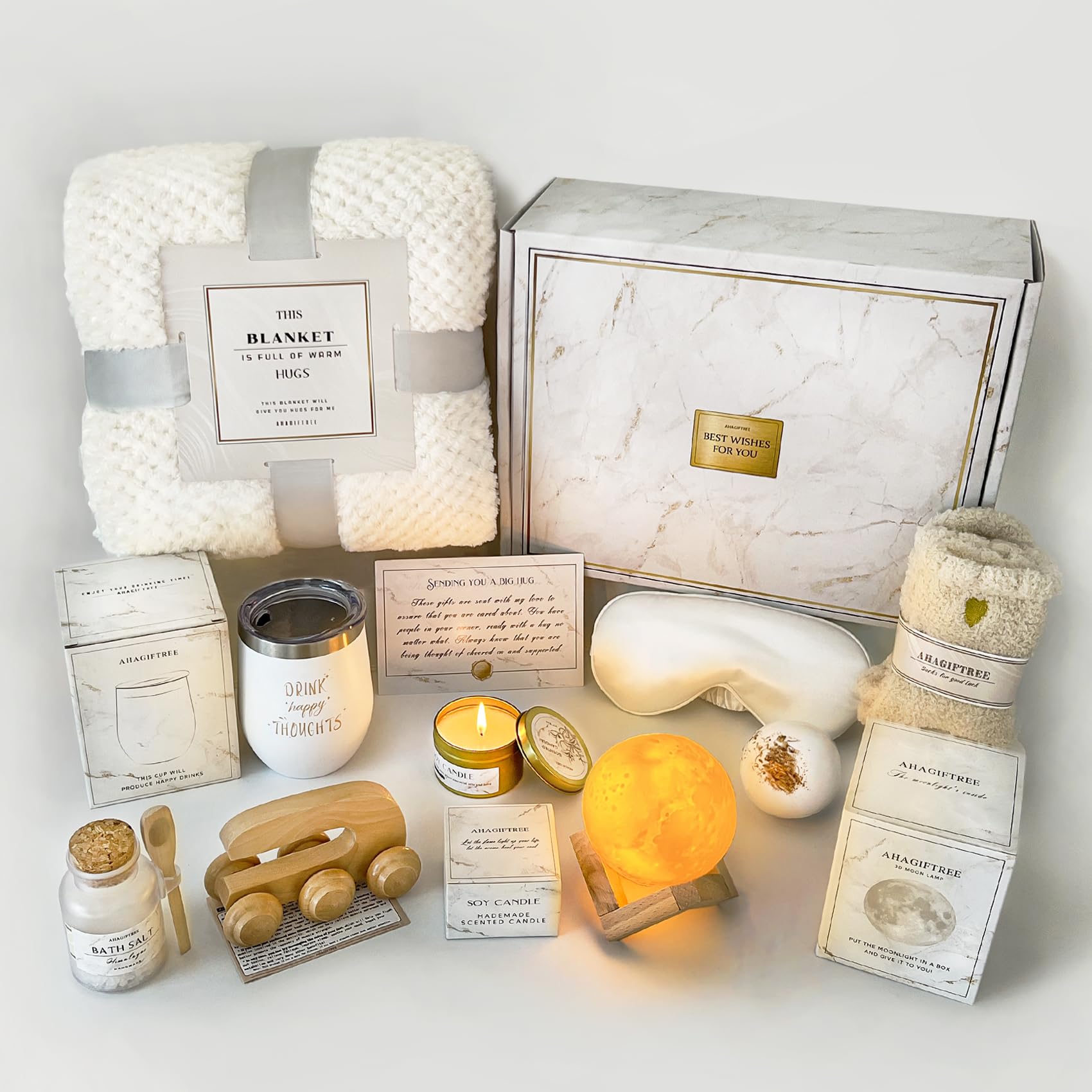 Ahagiftree Gift Baskets For Women,11Pc Care Package, Grief Gifts For Women,Get Well Soon Gift For Women After Surgery,Birthday G