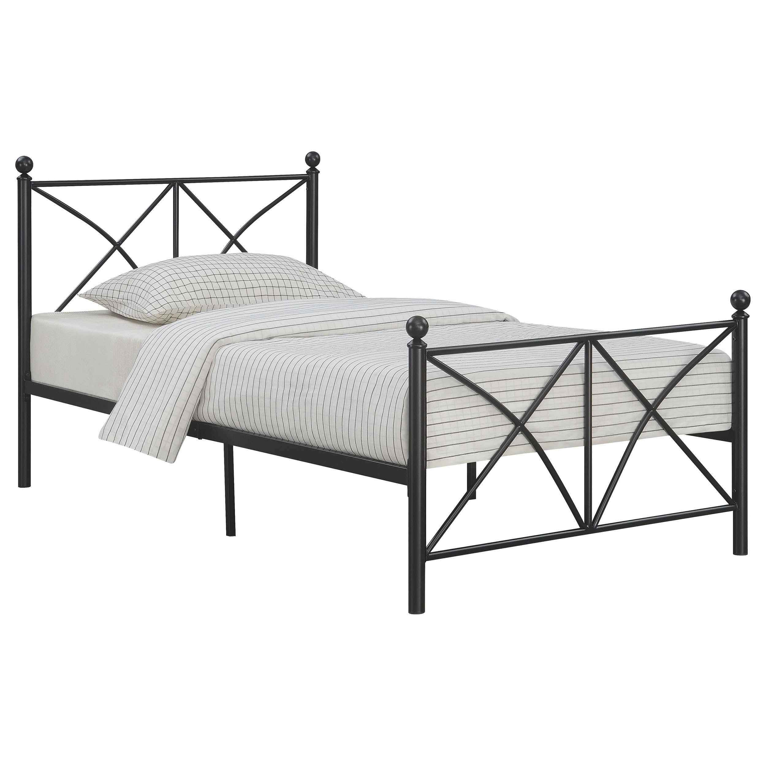 Coaster Home Furnishings Hart Contemporary Wood Full Size Open Frame Bed Frame Platform Bed 39-inch Headboard Matte Black 422755F