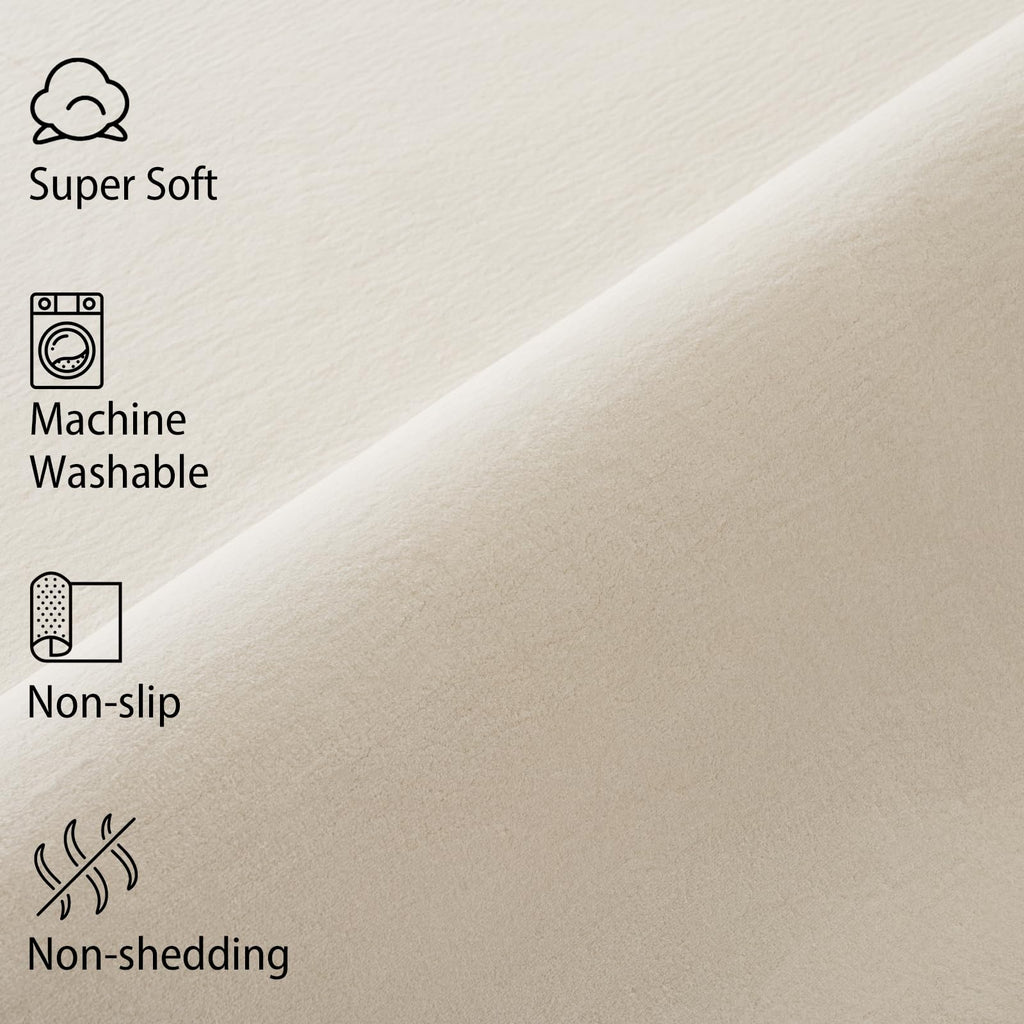 Softlife Carpet Living Room Rug, 6X9 Creamy White Washable Area Rugs For Bedroom, Soft Fluffy Fuzzy Carpet Bedside Rug Indoor No