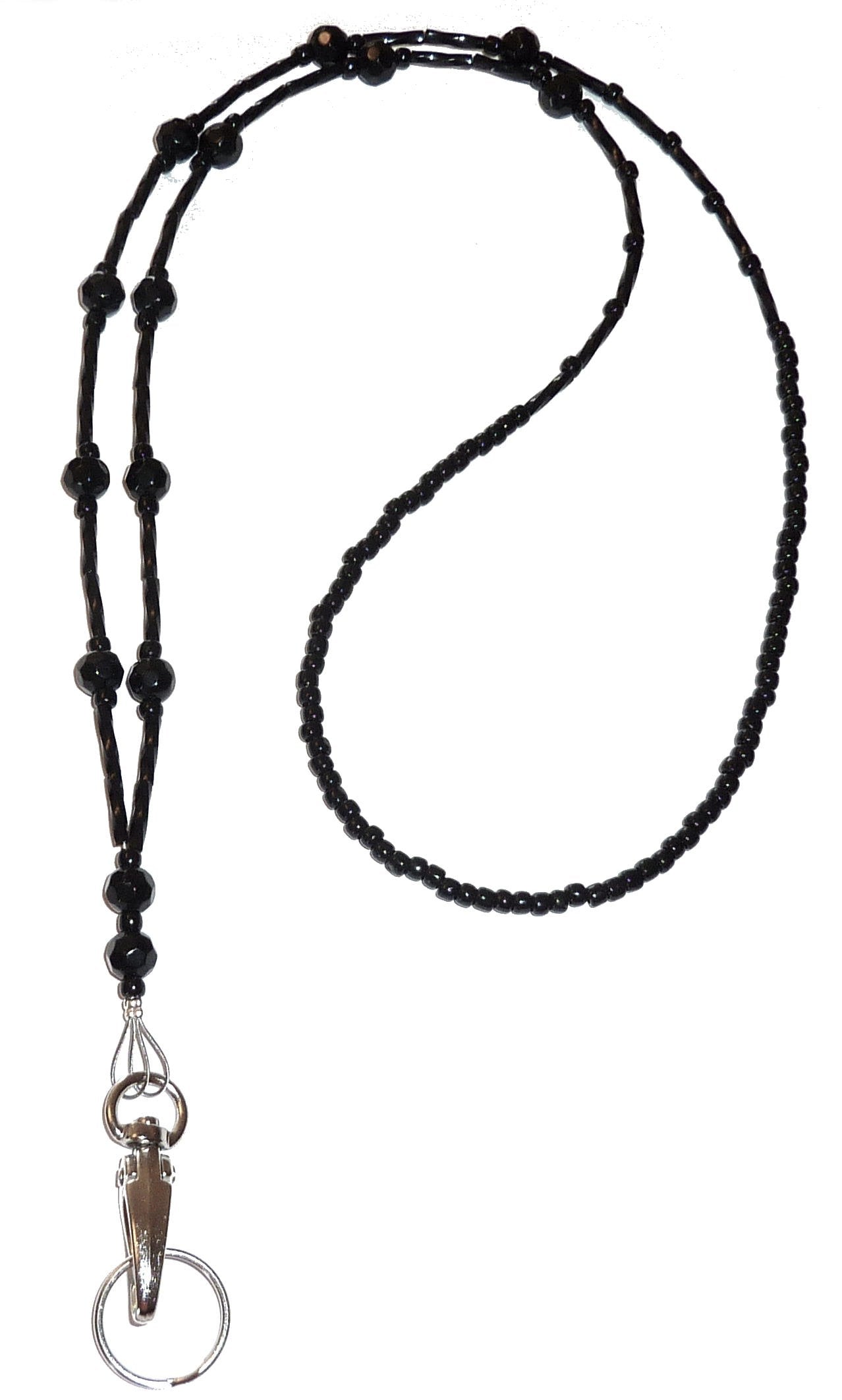 Women'S Simple White Strong Beaded Lanyard, For Id Badge Card Holder Teacher Cruise Keys Keychain Phone