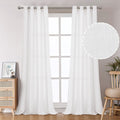Bgment Natural Faux Linen Curtains For Bedroom, Grommet Thick Linen Semi Sheer Drapes Light Filtering Privacy Window Treatments Curtains For Living Room, Set Of 2 Panels, 52 X 120 Inch, Off White