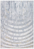 HomeRoots Grey/Gold Polyester 8’ x 10’ Gray Distressed Steps Abstract Area Rug