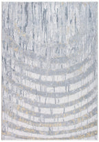 HomeRoots Grey/Gold Polyester 8’ x 10’ Gray Distressed Steps Abstract Area Rug