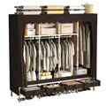 LEAIJIAFY Portable Wardrobe with 4 Drawers, 4 Hanging Rods  67 Tall Sweater Organizer, Sturdy Easy Temporary Bedroom Wardrobe 