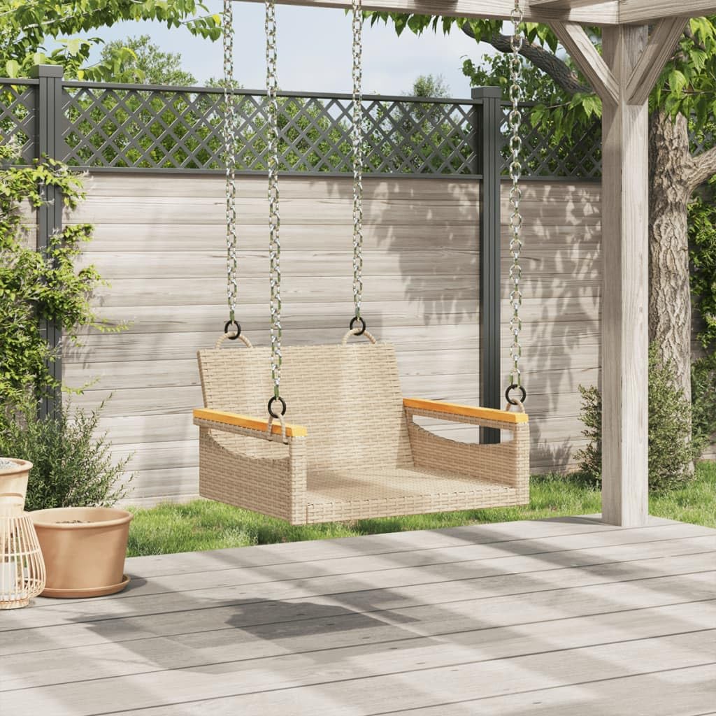 vidaXL Swing Seat Beige 63x62x40cm Resin Braided