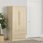South Shore Furniture Acapella Wardrobe Armoire with Doors and Drawers, Bleached Oak