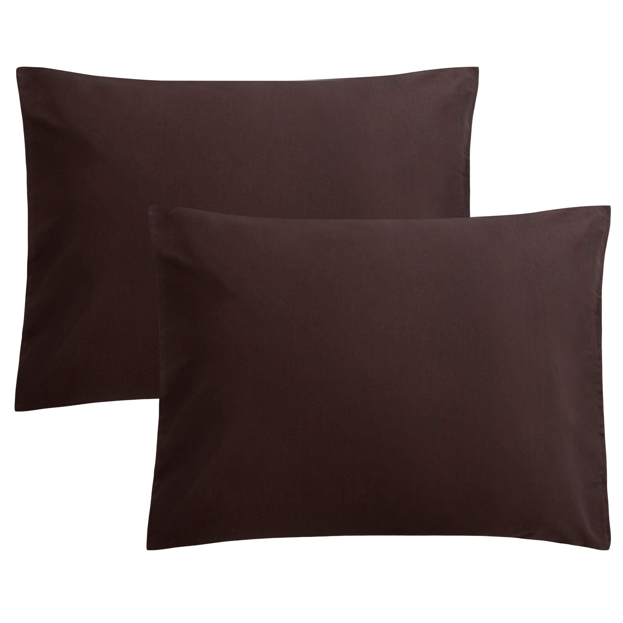 FLXXIE 2 Pack Microfiber Standard Pillow Cases, 1800 Super Soft Pillowcases with Envelope Closure, Wrinkle, Fade and Stain Resis