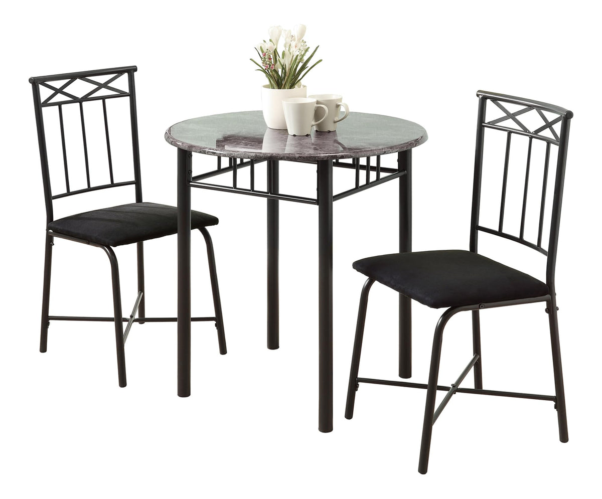 Monarch Specialties I 3-Piece Bistro Set, Grey