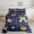 Cute Brown Sloth Comforter Set, Cartoon Animal And Flowers Rainbow Print Bedding Set For Kids Girls Boys Teens, Full Size Quilte