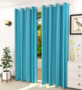 TEXTILES CASA Polyester Solid Plain Curtains for Window, Bedroom, Living Room, 5 feet Long, Cream, Set of 2