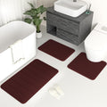 DTXDTech Bathroom Rugs 3 Piece Memory Foam Bath Rugs Set of 3 NonSlip Water Absourb Bath Mats Shower Mat Soft Rugs on Bathroom,
