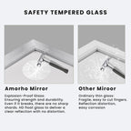 Amorho 24x30 Inch Silver Bathroom Mirror, Thick Metal Frame, Brushed Nickel, Rectangle Wall Mirror for Living Room, Bedroom, Entryway