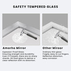 Amorho 40X32 Inch Bathroom Mirror Silver, Thick Metal Framed Wall Mirrors For Over Sink, Brushed Nickel Mirror Perfect For Bedro