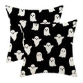 Halloween Decor Pillow Covers 22X22 Set Of 2 Black Cute Ghost Throw Pillow Covers Halloween Decoration Pillow Covers For Hallowe