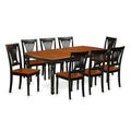 East West Furniture DOPL9-BCH-W 9 Piece Dining Room Table Set Includes a Rectangle Wooden Table with Butterfly Leaf and 8 Kitchen Dining Chairs, 42x78 Inch, Black & Cherry