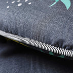 Grey Pineapple Japanese Floor Futon Mattress, Tatami Floor Mat Portable Camping Mattress Kids Sleeping Pad Foldable Roll Up Floor Lounger Couch Bed Queen Size With Mattress Protector Cover
