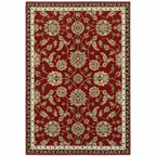 HomeRoots 509133 10 x 13 ft. Red Black Blue Ivory Green & Salmon Oriental Power Loom Stain Resistant Rectangle Area Rug