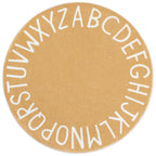 Topotdor Round Kids Play Rug Alphabet Nursery Area Rug Extra Large Soft Crawling Play Mat For Children Toddlers Bedroom (47 Inch, Brown)