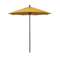 California Umbrella 7.5' Round Aluminum/Fiberglass Umbrella, Push Open, Bronze Pole, Pacifica Yellow Fabric