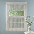 Sweet Home Collection 5 Pc Kitchen Curtain Valance Panels Sheer Rod Pocket Unique Styles And Prints, 24 In Tier Set, Priscilla W