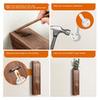 4 Pack Wood Indoor Wall Planter, Modern Wall Decor For Living Room Bedroom, Farmhouse Pocket Wall Vases For Dried Flowers And Fa