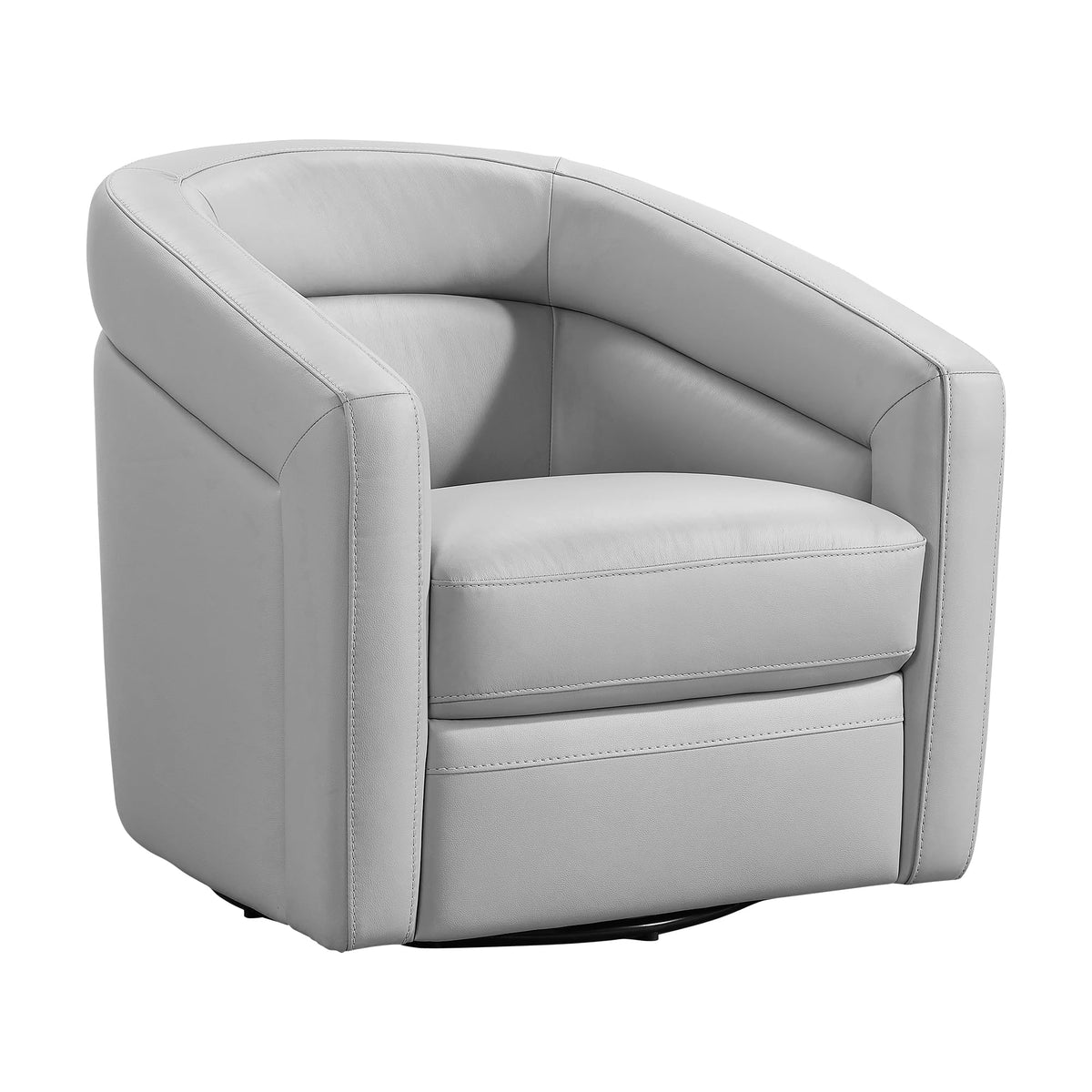 Armen Living Desi Contemporary Leather Swivel Living Room Accent Chair, 32'' Wide, Dove Gray,LCDSCHDV