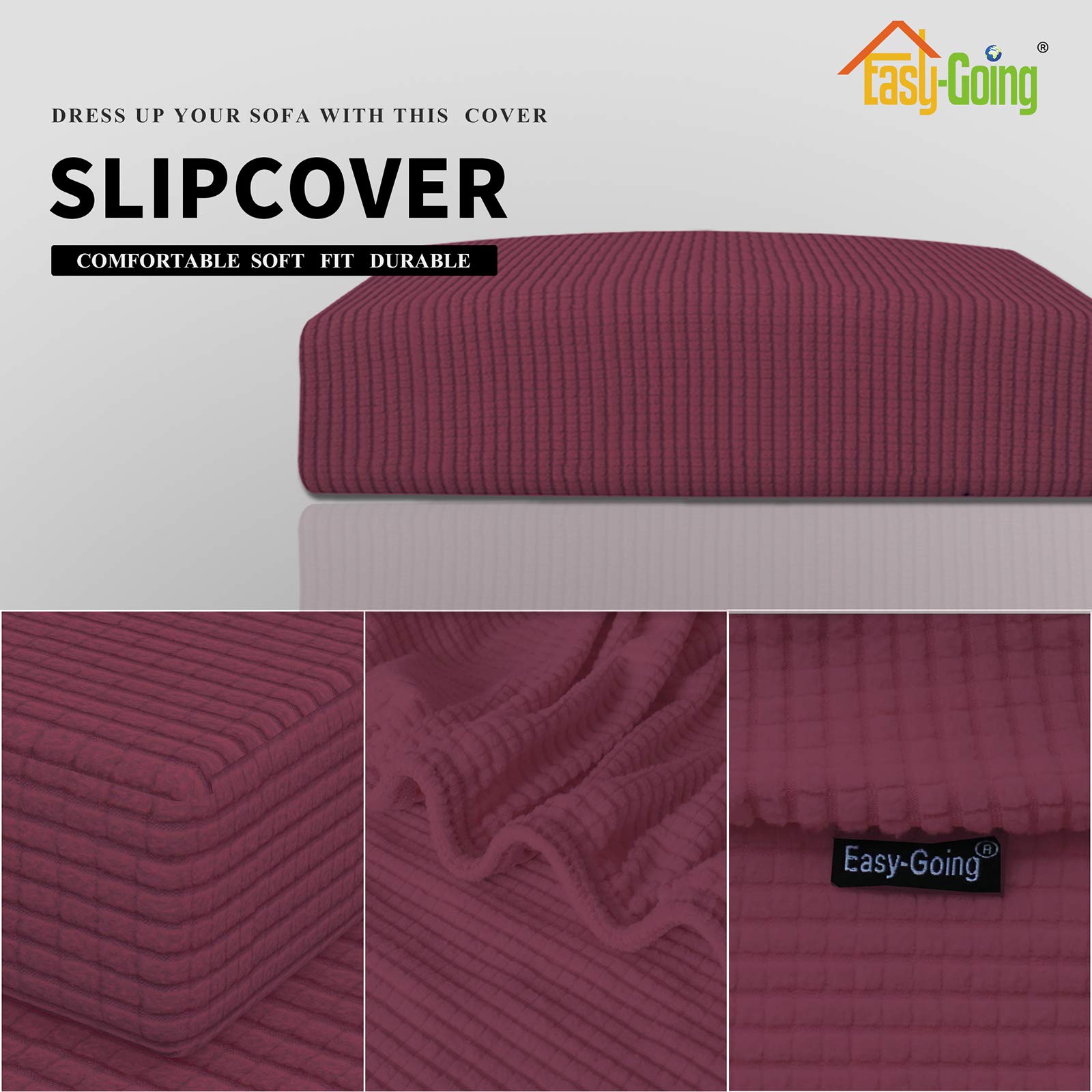 Easy-Going Stretch Cushion Cover Sofa Cushion Furniture Protector Sofa Seat Sofa Slipcover Sofa Cover Soft Flexibility With Elastic Bottom( Sofa Cushion,Greyish Green)