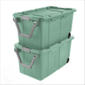 LIXRVYN Green 40 Gallon Rolling Industrial Storage Bins 2 Count Lock Lid
