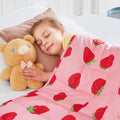 HOSUKKO Weighted Blanket - 2 lbs Pink Strawberry Heavy Blanket - Small Size Breathable Blanket(20 * 30 inches, 2 lbs)