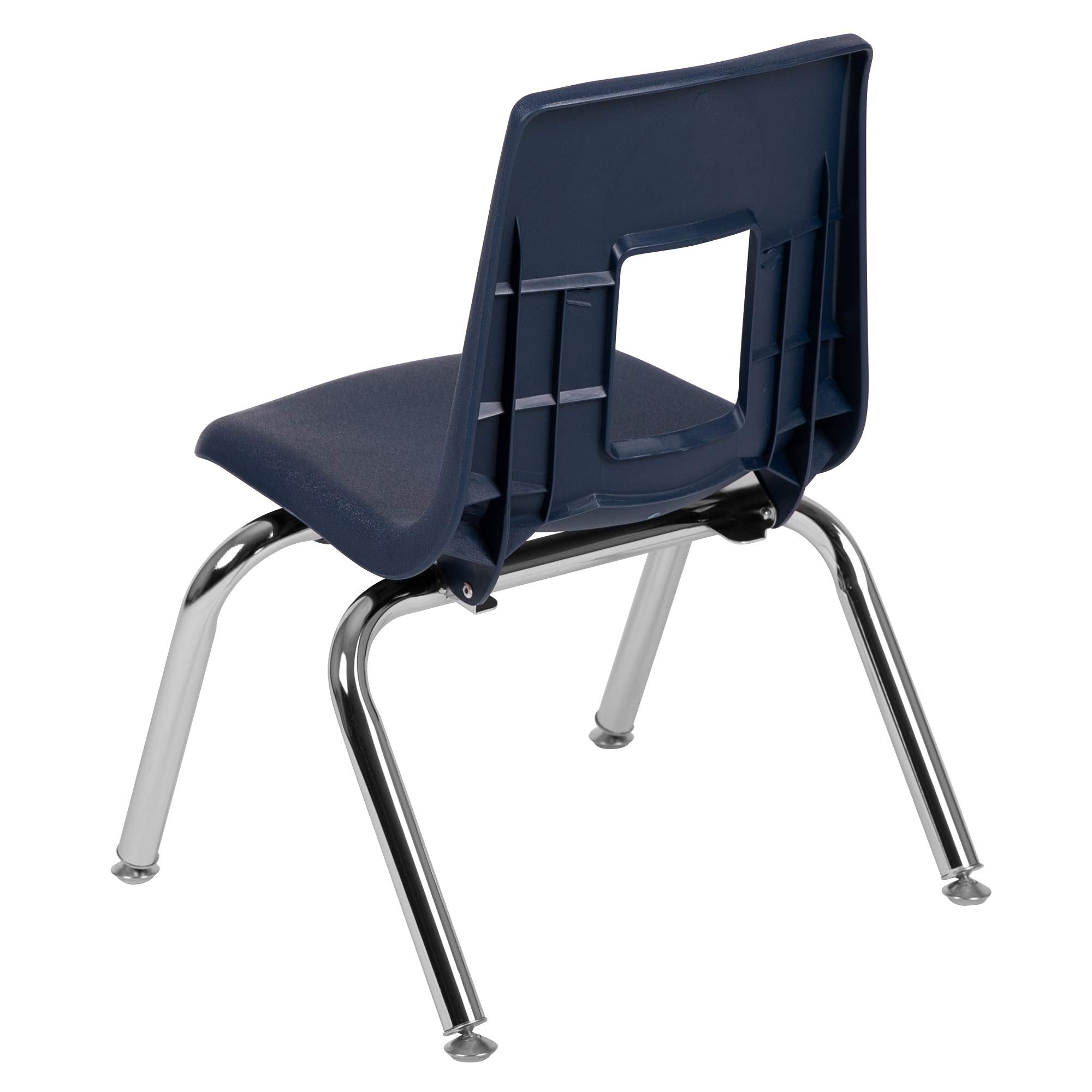 Flash Furniture 30.5&Quot; Advantage Navy Blue And Metallic Steel Student Stack School Chair