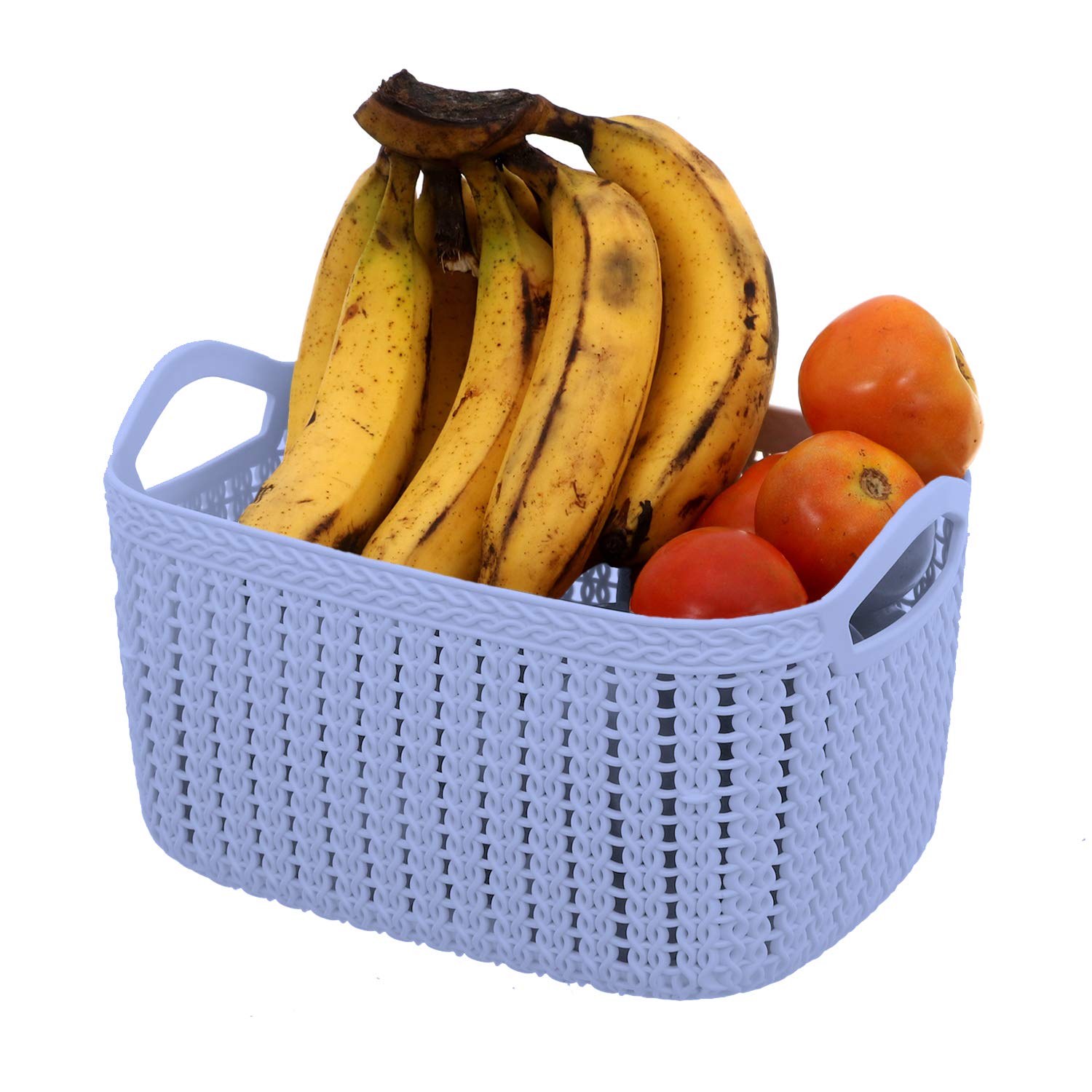 Kuber Industries Unbreakable Plastic Multipurpose Medium Size Flexible Storage Baskets/Fruit Vegetable Bathroom Stationary Home 