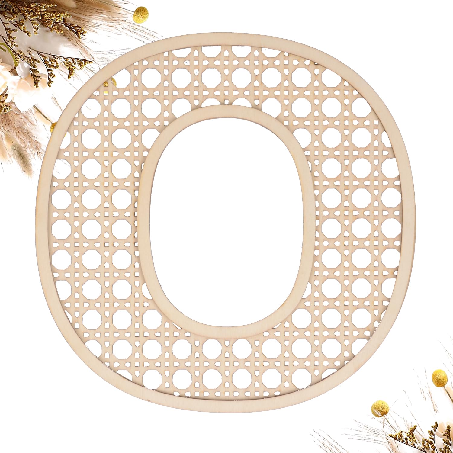 Wooden Rattan Letters 8 inch Wood Letters O for Wall Decor Crafts Boho Nursery Decor for Baby Shower Wedding Bedroom Name Signs 
