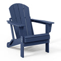 Westintrends Outdoor Adirondack Chair, Plastic Fire Pit Chair, Weather Resistant Folding Patio Lawn Chair For Outside Deck Garden Backyard Balcony, Navy Blue