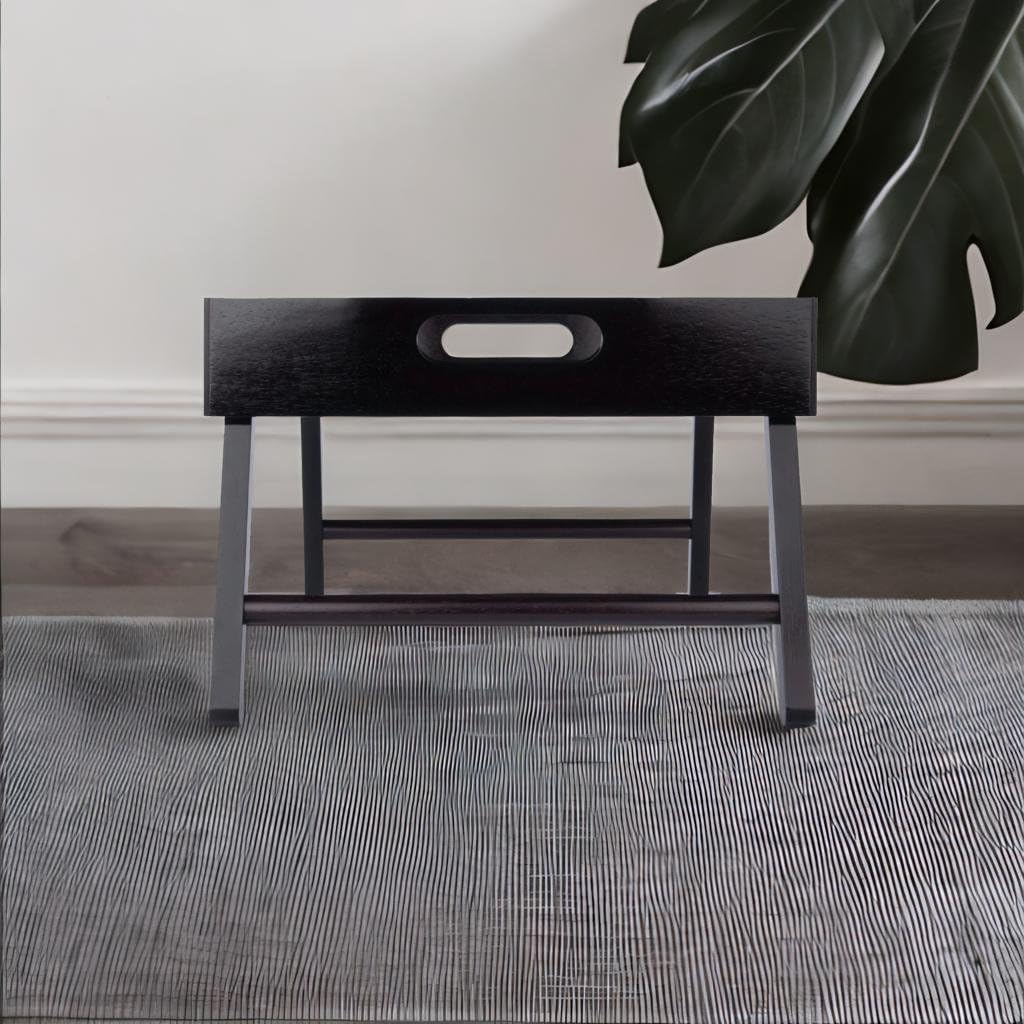 Ergode Elegant Wood Bed Tray - Foldable Legs, Dark Espresso Finish, Curved Sides