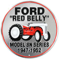 Ford Red Belly Model 8N Red Tractor Retro Vintage Round Sign