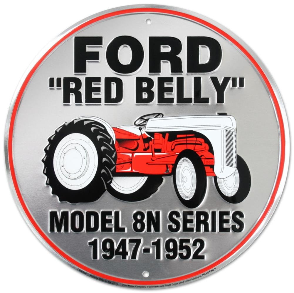 Ford Red Belly Model 8N Red Tractor Retro Vintage Round Sign