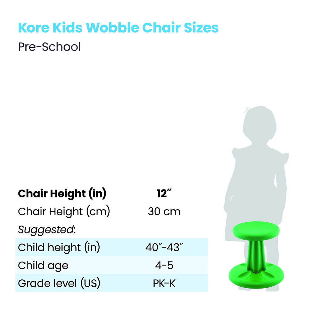 KORE Design Wobble Stool Chair, Girls + Boys Kid Desk Stools, Ergonomic Small Office Chairs, Flexible Seating for Active Kids, ADD/ADHD, Classroom, School, Home, Preschool (12in), Age 4-5 yrs, Purple