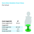 KORE Design Wobble Stool Chair, Girls + Boys Kid Desk Stools, Ergonomic Small Office Chairs, Flexible Seating for Active Kids, ADD/ADHD, Classroom, School, Home, Preschool (12in), Age 4-5 yrs, Purple