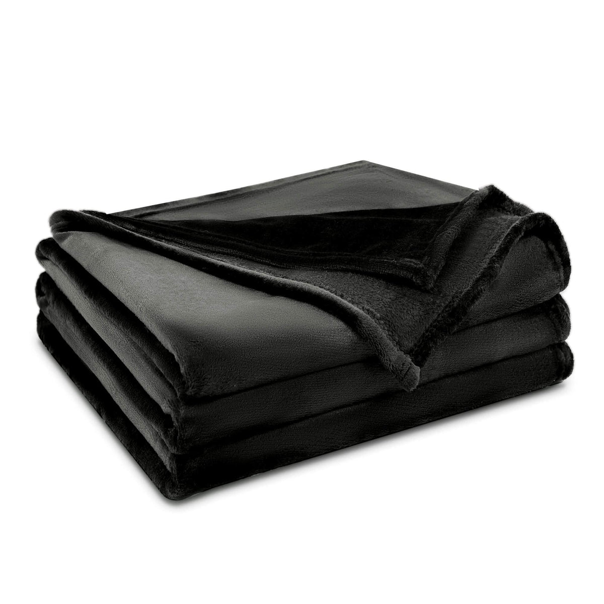 Nanpiper Fleece Blanket Soft Cozy Twin Size Blankets-Warm Fuzzy Lightweight Bed Throw Black 60''X80''