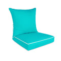 Suntastic O'Linen Outdoor/Indoor 2-Piece Deep Seat Cushion Set For Patio Furniture, Turquoise