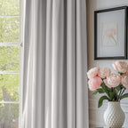 Lazzzy Light Gray Velvet Curtains Thermal Insulated Curtains 90 Inch Long Room Darkening Window Drapes For Bedroom Living Room Super Soft Luxury Window Treatment 2 Panels Rod Pocket