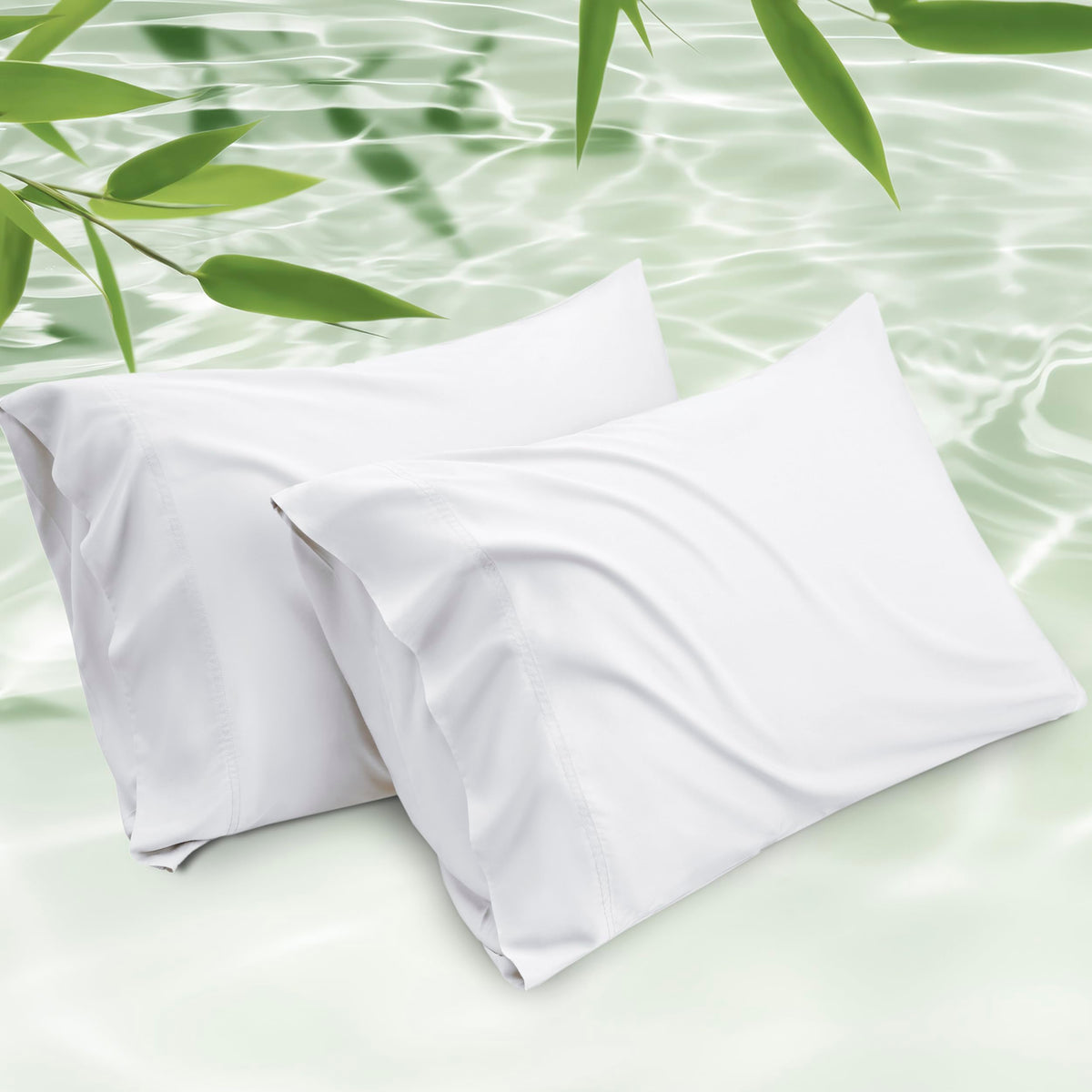 Bedsure King Size Pillow Cases Set Of 2, Rayon Derived From Bamboo White Pillowcase, Cooling Pillow Cases For Hot Sleepers, Soft